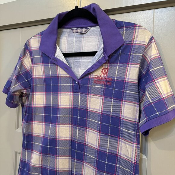 ST. ANDREWS LINKS TARTAN COLLECTION | Purple Tartan Golf Polo Size Medium - Picture 3 of 11